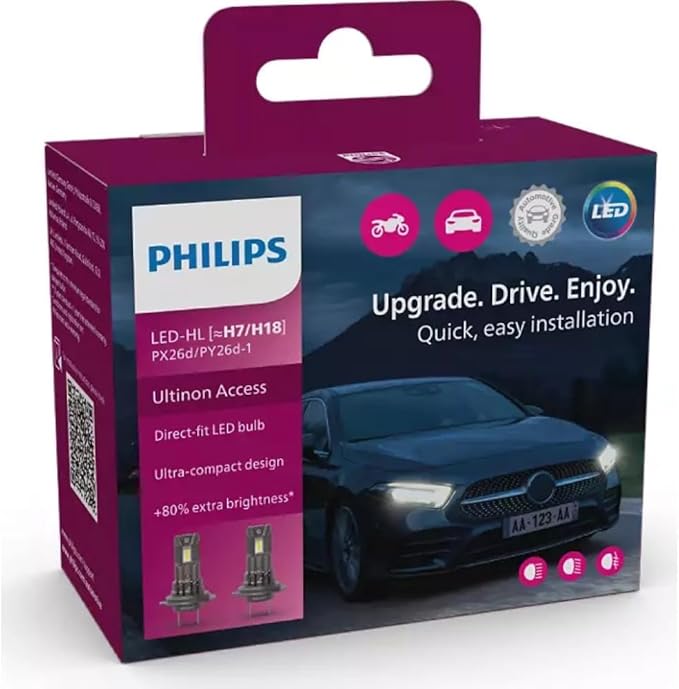 PHILIPS Lampadine per Auto LED H7 / H18 ULTINON ACCESS 6000K 12V 16W