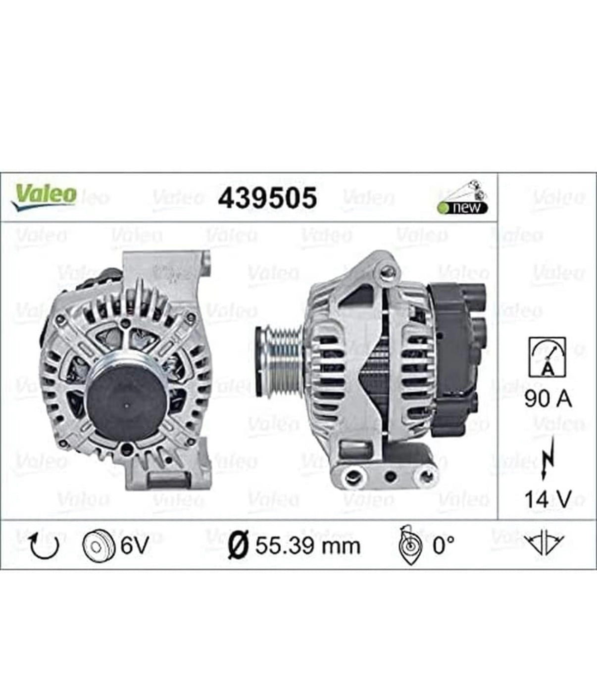 ALTERNATORE 439505 VALEO 90AH PUNTO-GRANDE PUNTO- PANDA -500 - YPSILON 1300 MULTIJET
