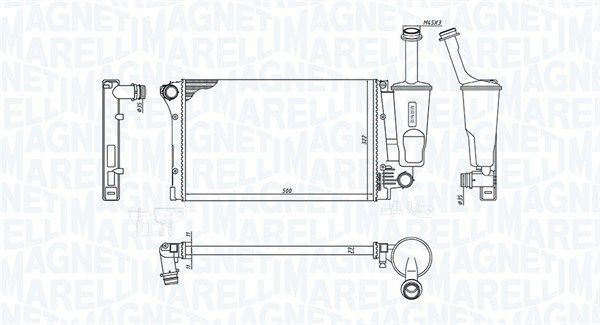 RADIATORE FIAT PANDA PANDA CLASSIC 169 - 350213381000 Marca: MAGNETI MARELLI