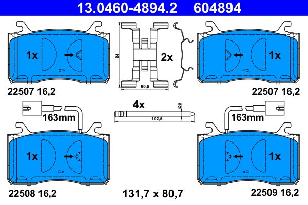 ATE SET PASTIGLIE FRENO ANTERIORI - 604894