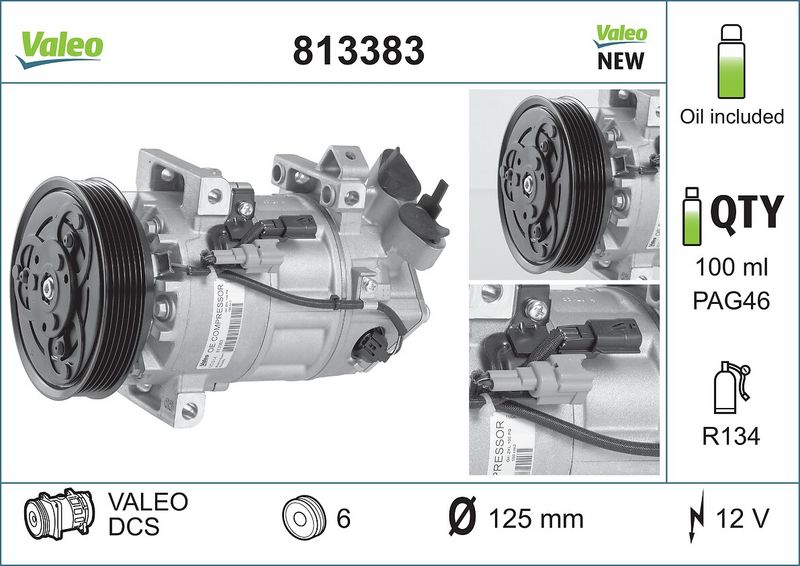 Compressore Valeo RENAULT Clio 4 1.5 DCI - 813383 Marca: VALEO