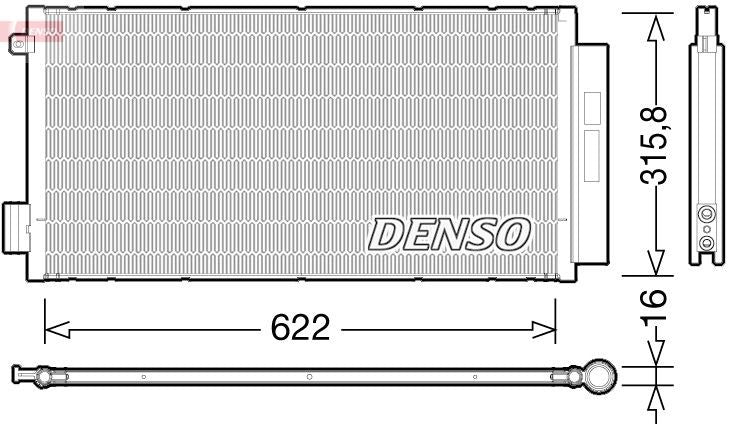 DENSO DCN09044 Condensatore climatizzatore adatti per FIAT 500, TIPO